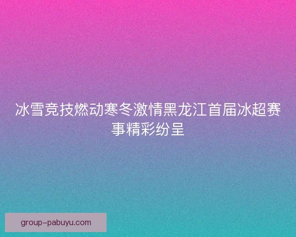 冰雪竞技燃动寒冬激情黑龙江首届冰超赛事精彩纷呈
